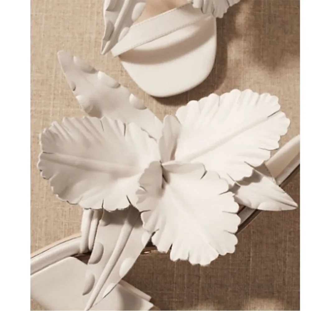 BHLDN Ivory Cecelia NY Hibiscus Heels US 9.5